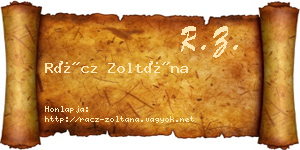 Rácz Zoltána névjegykártya